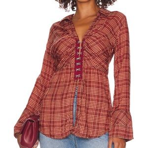 Catalina Remade Shirt in Red Combo size Medium New